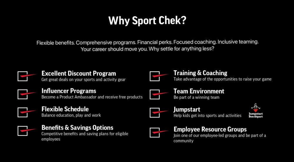 SportChek career benefits