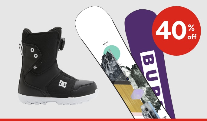 Snowboards, Boots & Bindings 40% off*