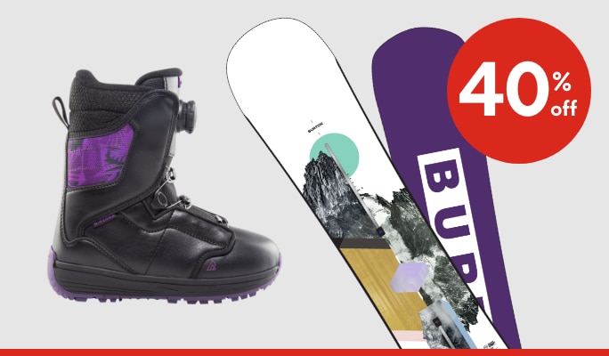 Snowboards, Boots & Bindings 40% off*