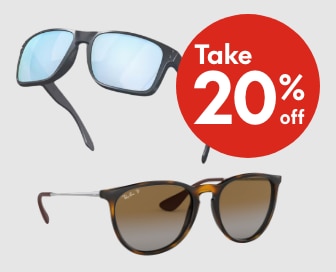 Oakley, Ray-Ban & Costa Sunglasses. Take 20% off our ticket price. Select brands & styles.