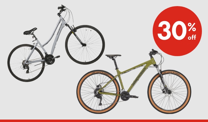 Select Mountain Bikes 30% off*