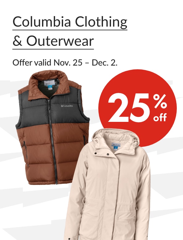 Columbia Clothing & Outerwear 25% off 