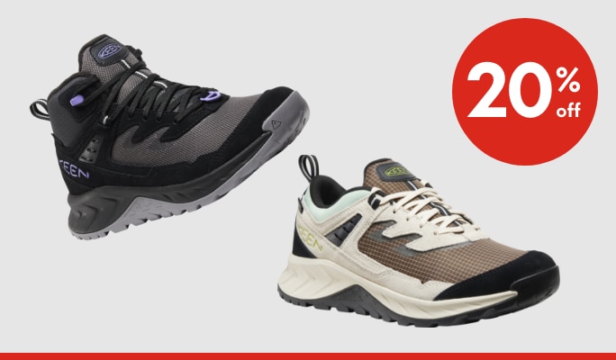 Keen Footwear 20% off*. Nov 27-Dec 1, 2025.