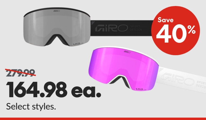 Giro Ella or Axis Stacked Goggles save 40%
