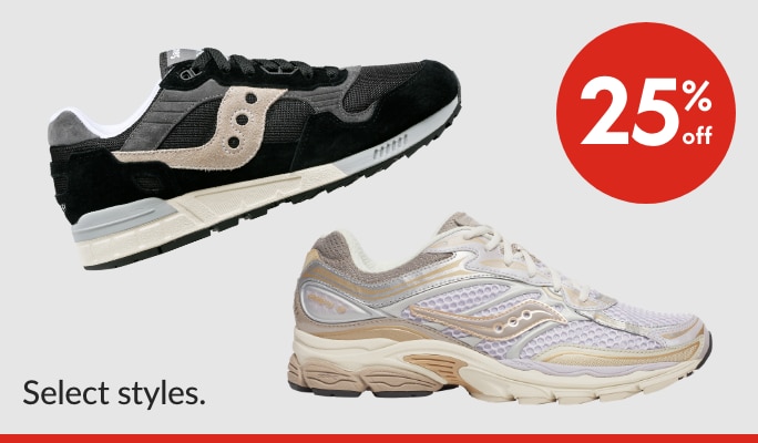 Select Saucony Shoes 25% Off  Our ticket price. Select styles. Offer valid Dec. 25 - Jan. 1