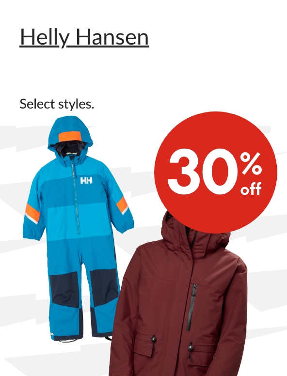 Helly Hansen Clothing & Outwear 30% off  Our ticket price. Select styles.