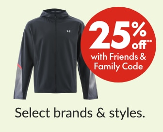 25% off** Men's Running **When Friends & Family code is applied. Select brands & styles.