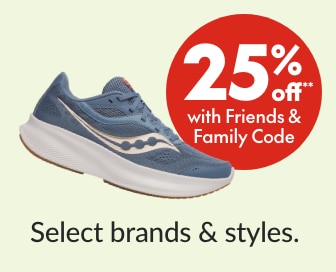 25% off** Women's Running **When Friends & Family code is applied. Select brands & styles.