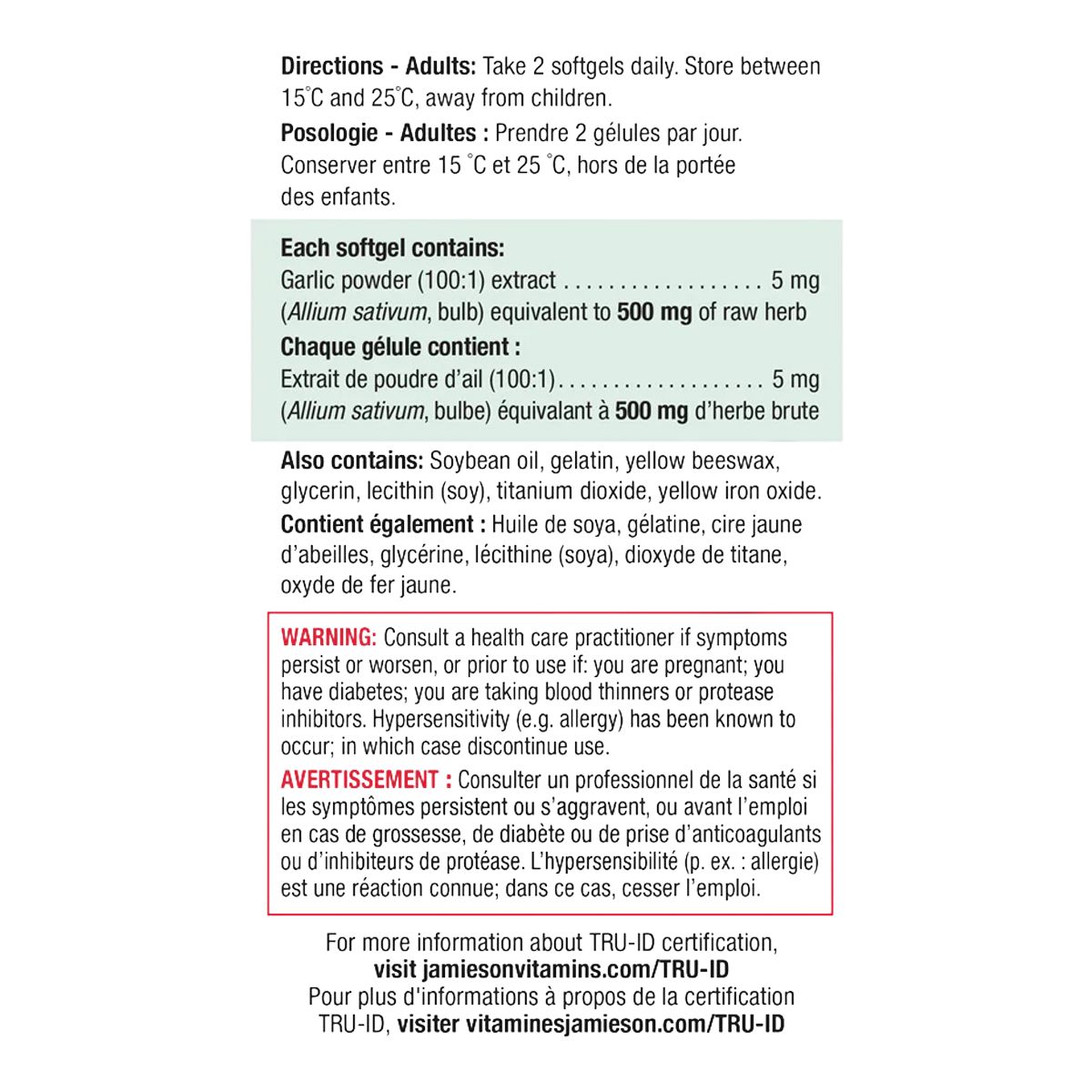 Jamieson Garlic Odourless - 300 Softgels