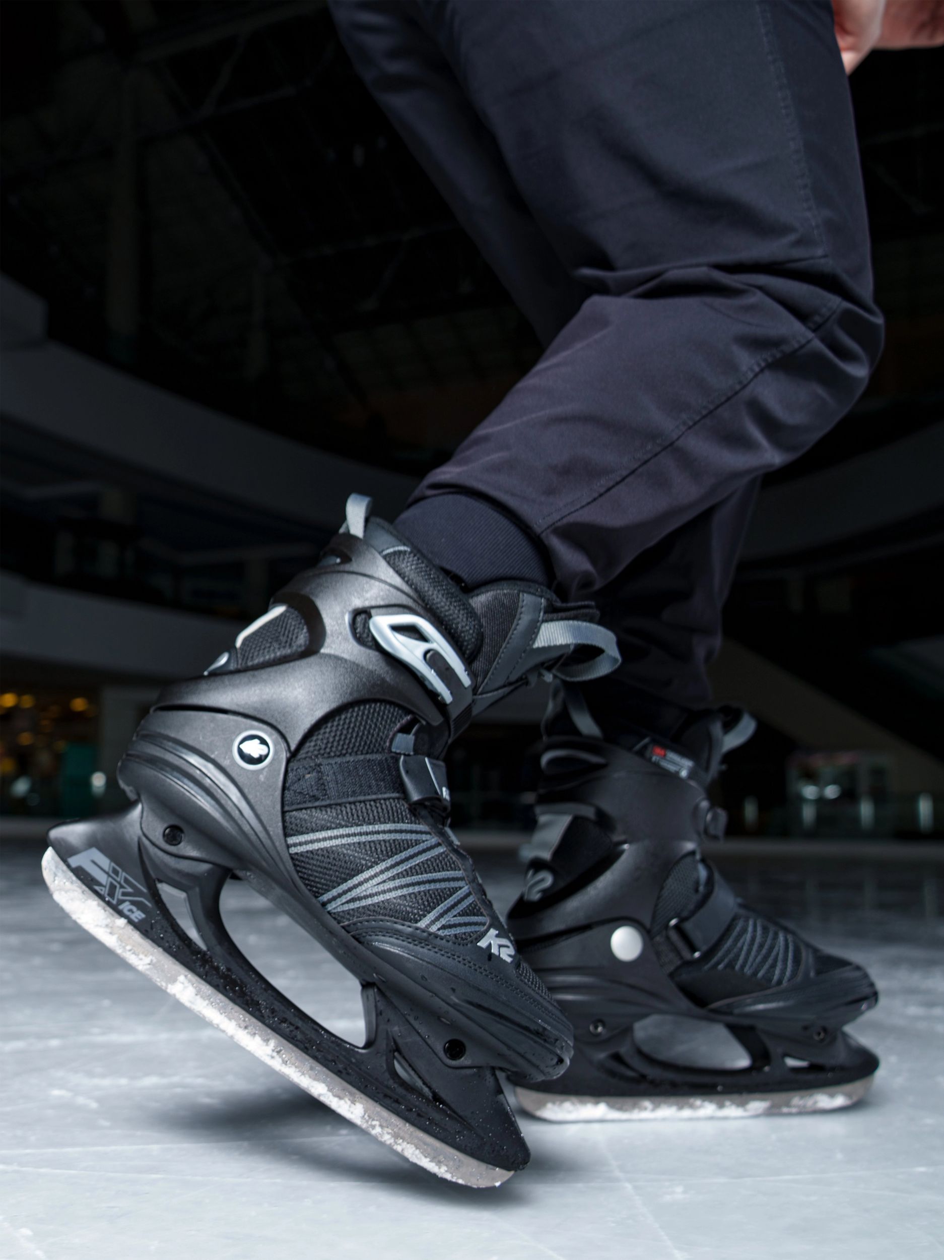 K2 F.I.T. Ice Pro Speed-Lace Water-Repellent Ice Skates with Hockey Blades