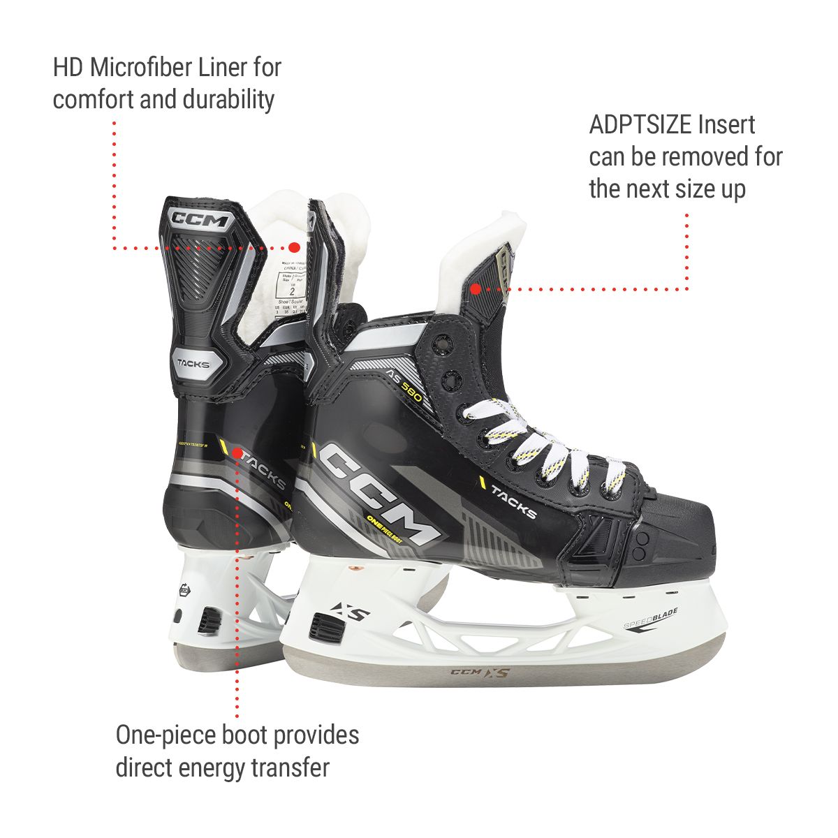 CCM Tacks AS 580 Junior Hockey Skates