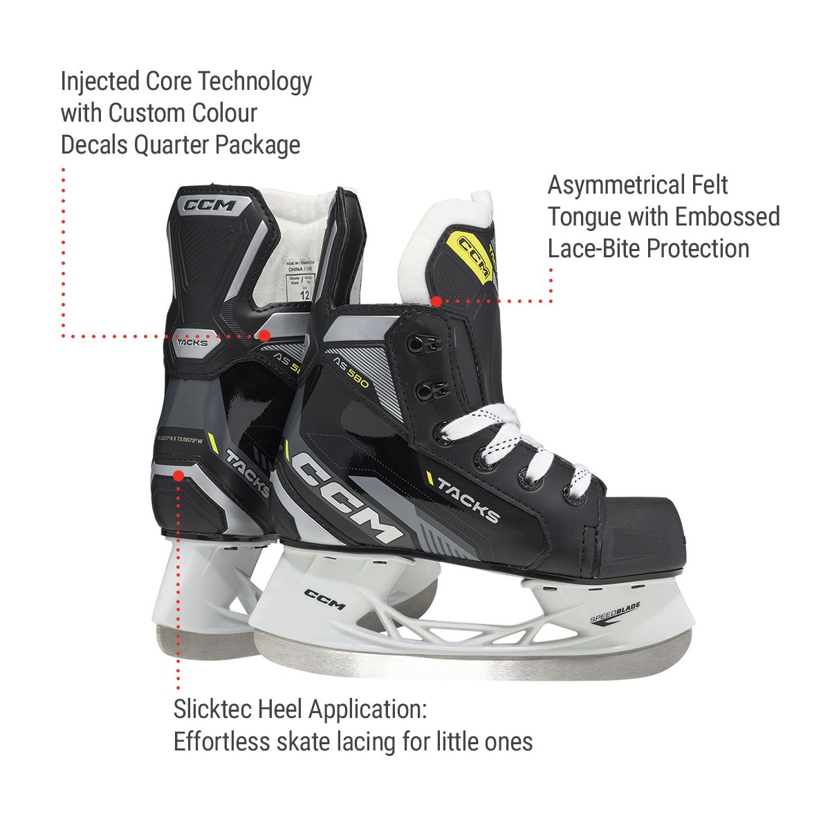 CCM Tacks AS 580 Youth Hockey Skates