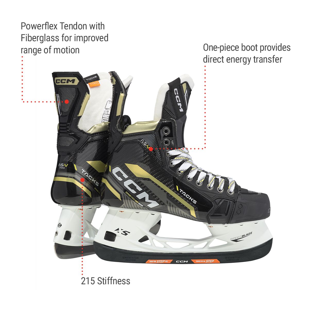 CCM Tacks AS5 Pro Intermediate Hockey Skates (No Steel)