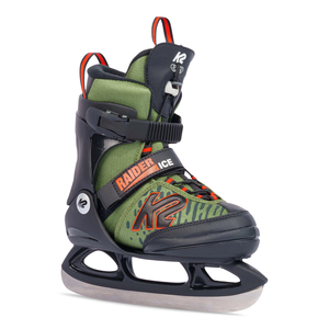 K2 Kids' Raider Lined Speed-Lace Adjustable Ice Skates with Hockey Blades