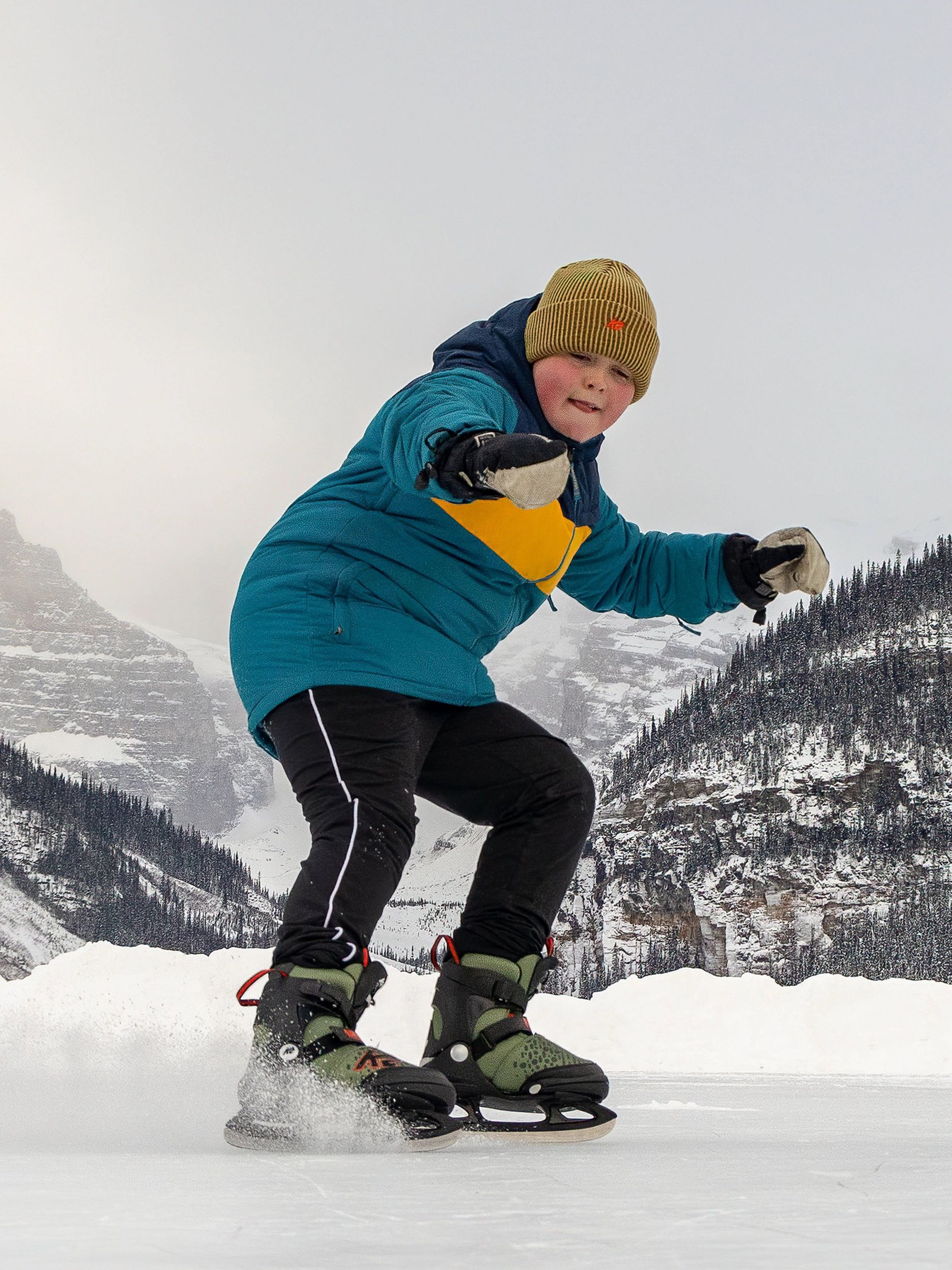 K2 Kids' Raider Lined Speed-Lace Adjustable Ice Skates with Hockey Blades