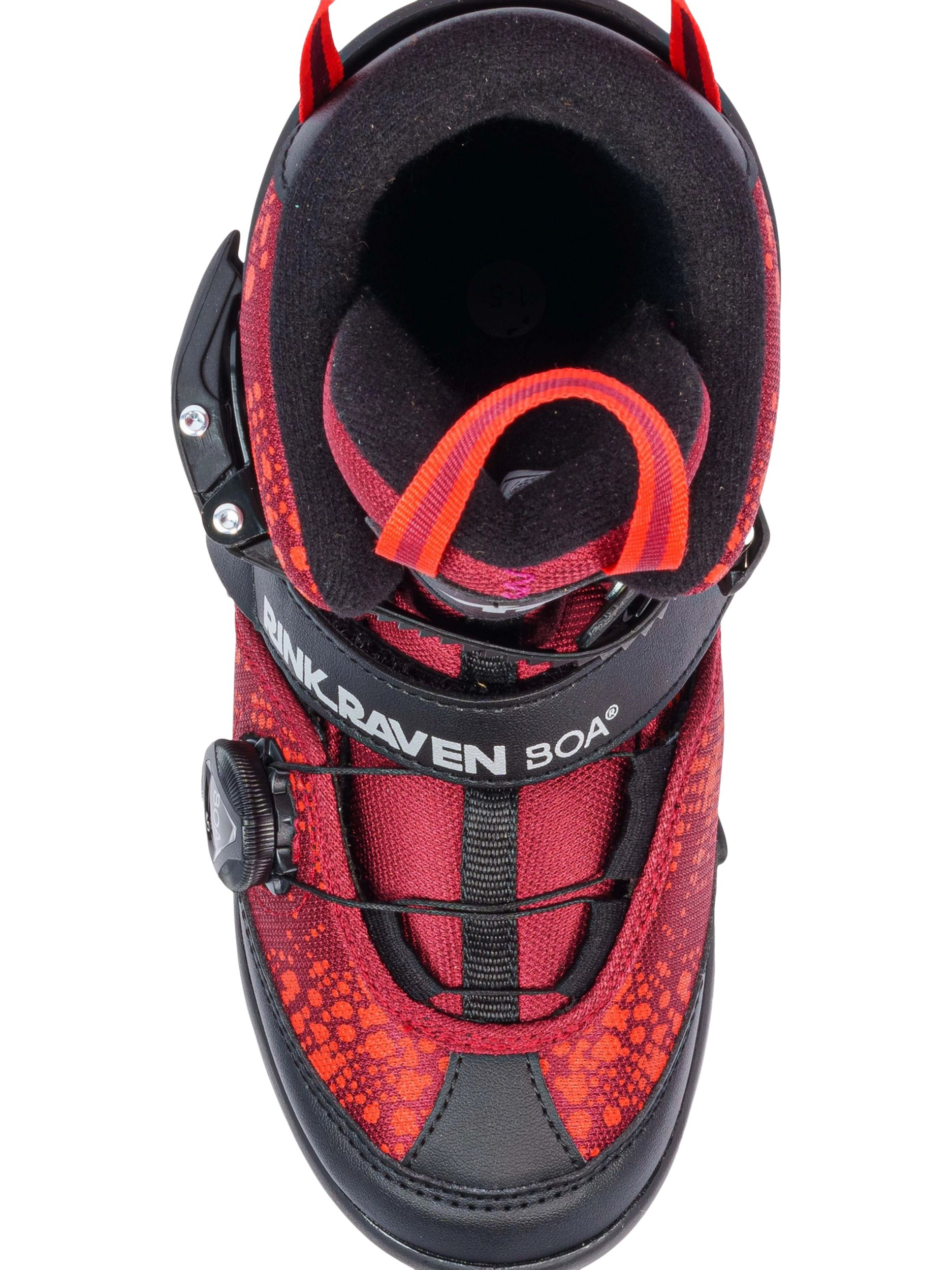 K2 Kids' Rink Raven Boa Water-Repellent Adjustable Ice Skates with Hockey Blades