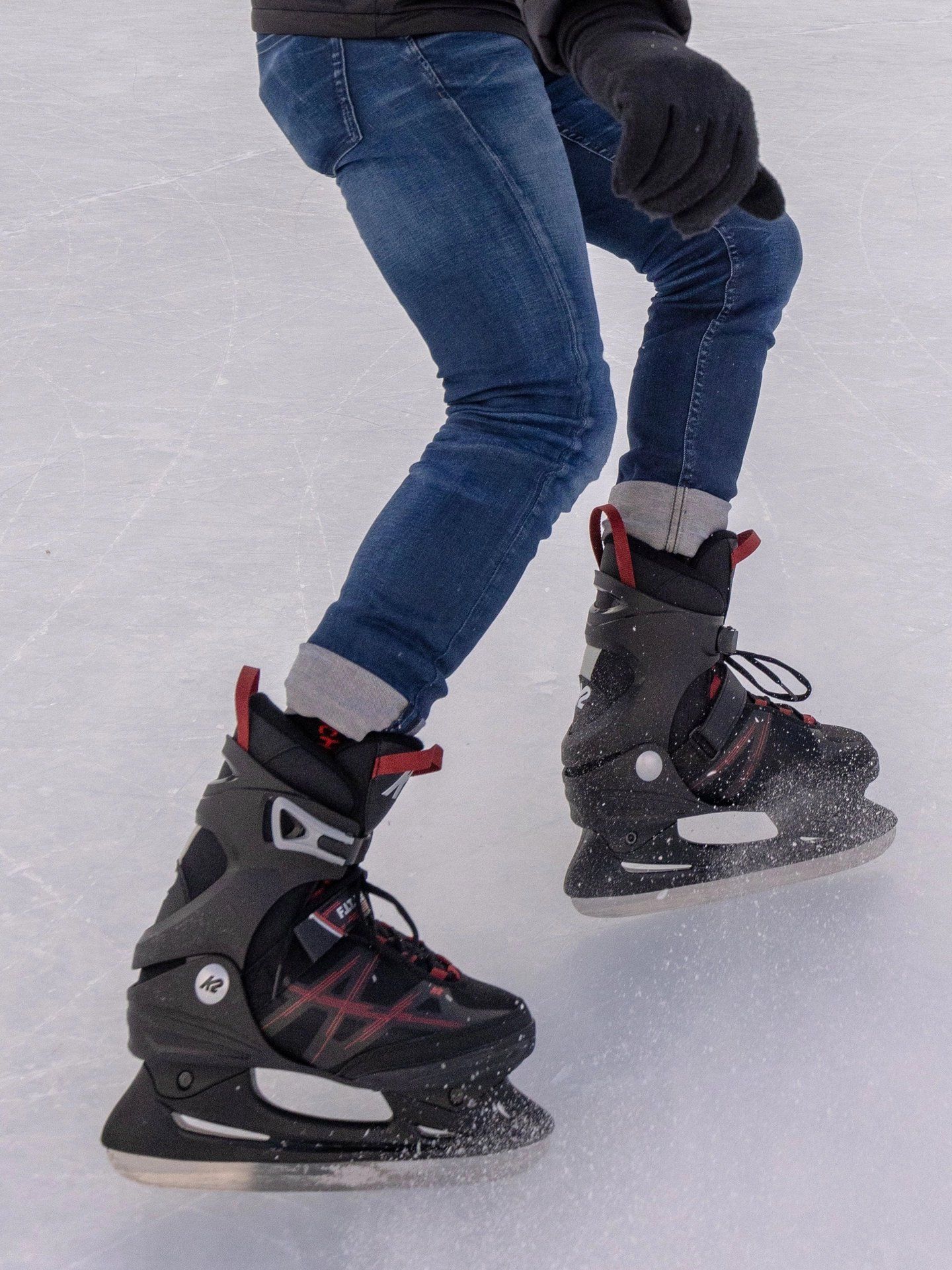 K2 Men's F.I.T. Lined Water-Repellent Ice Skates with Hockey Blades
