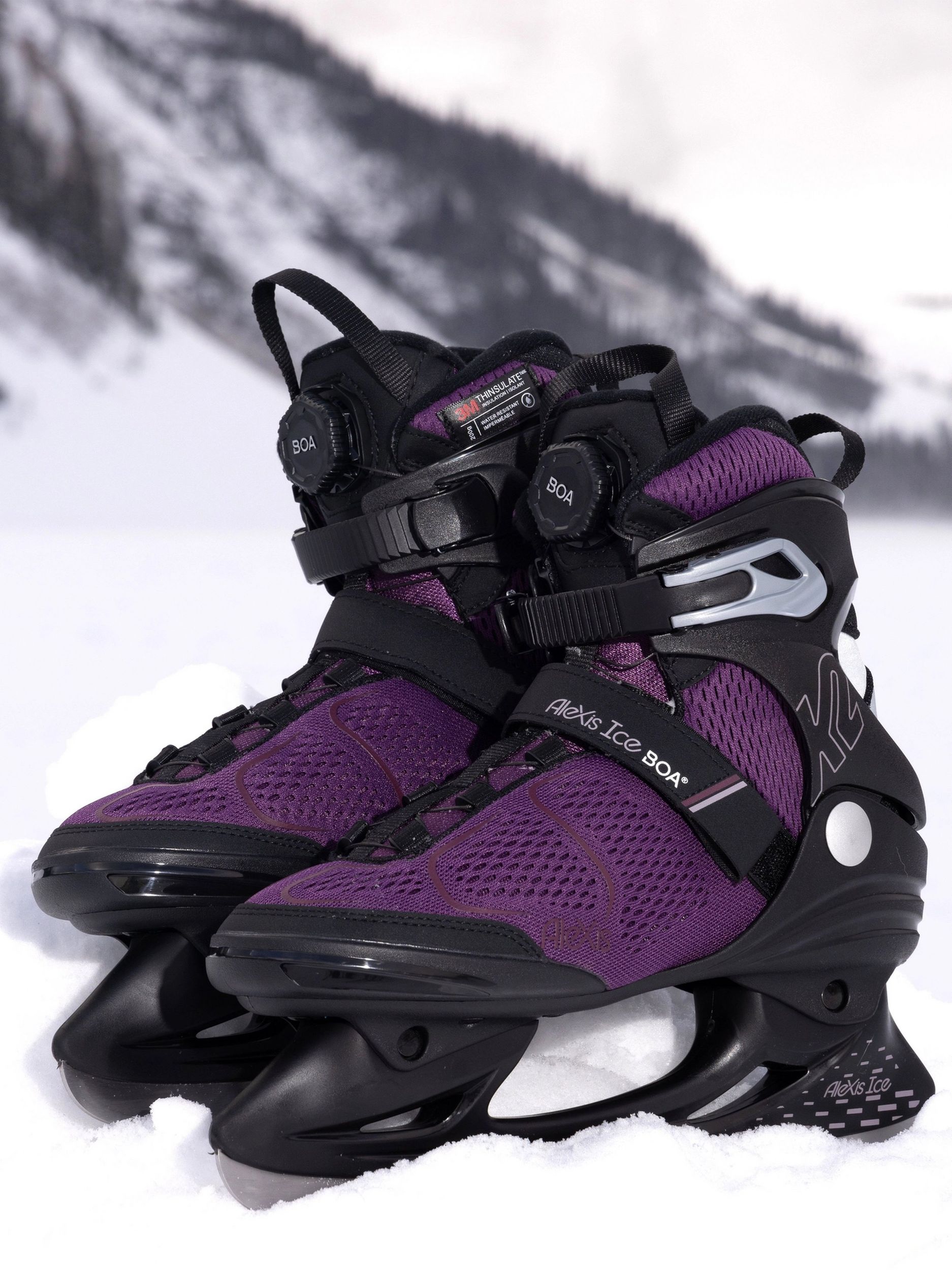 K2 Women's Alexis Lined Water-Repellent Ice Skates with Hockey Blades