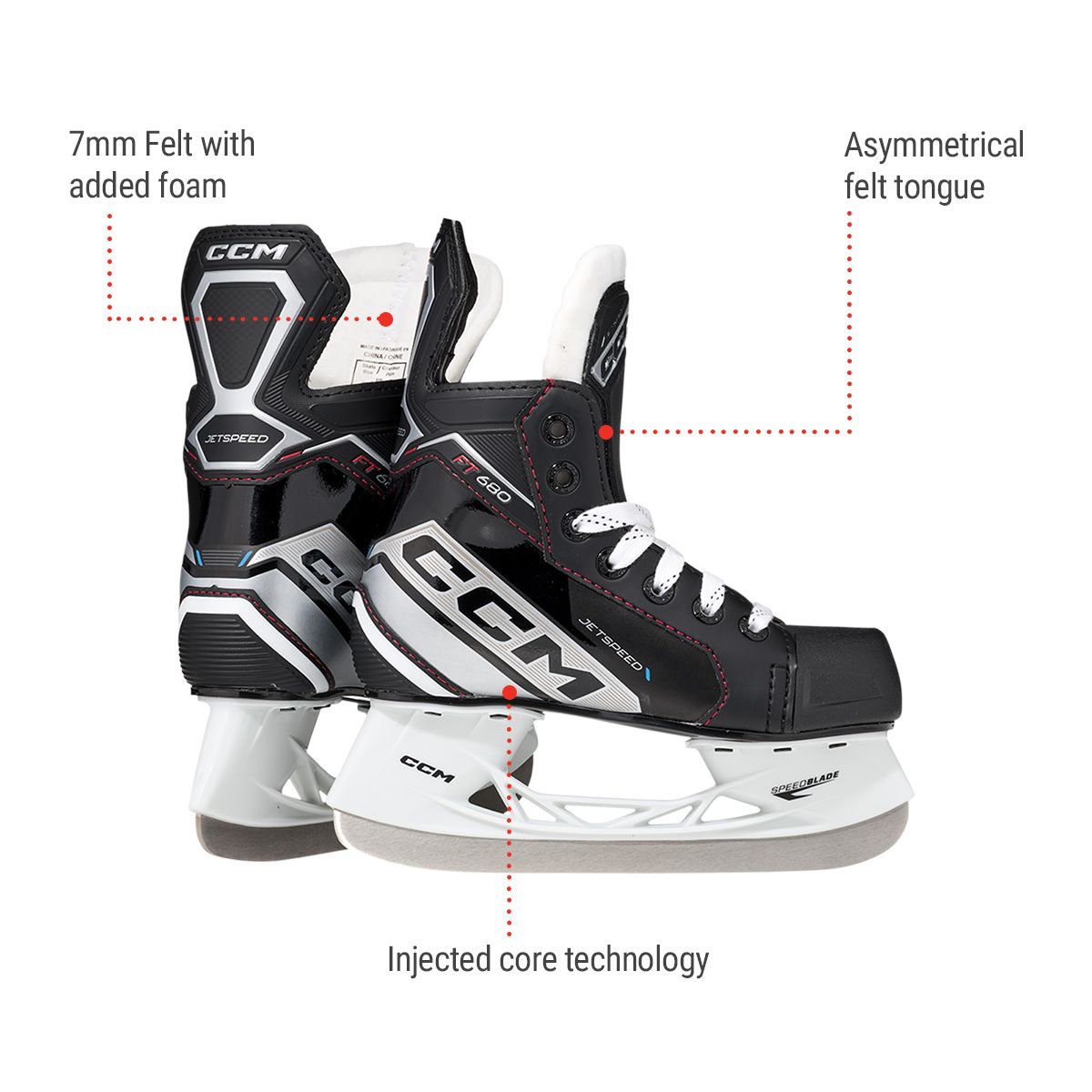 CCM JetSpeed FT680 Youth Hockey Skates