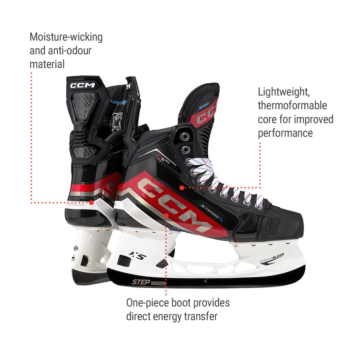 CCM Jetspeed FT6 Pro Intermediate Hockey Skates