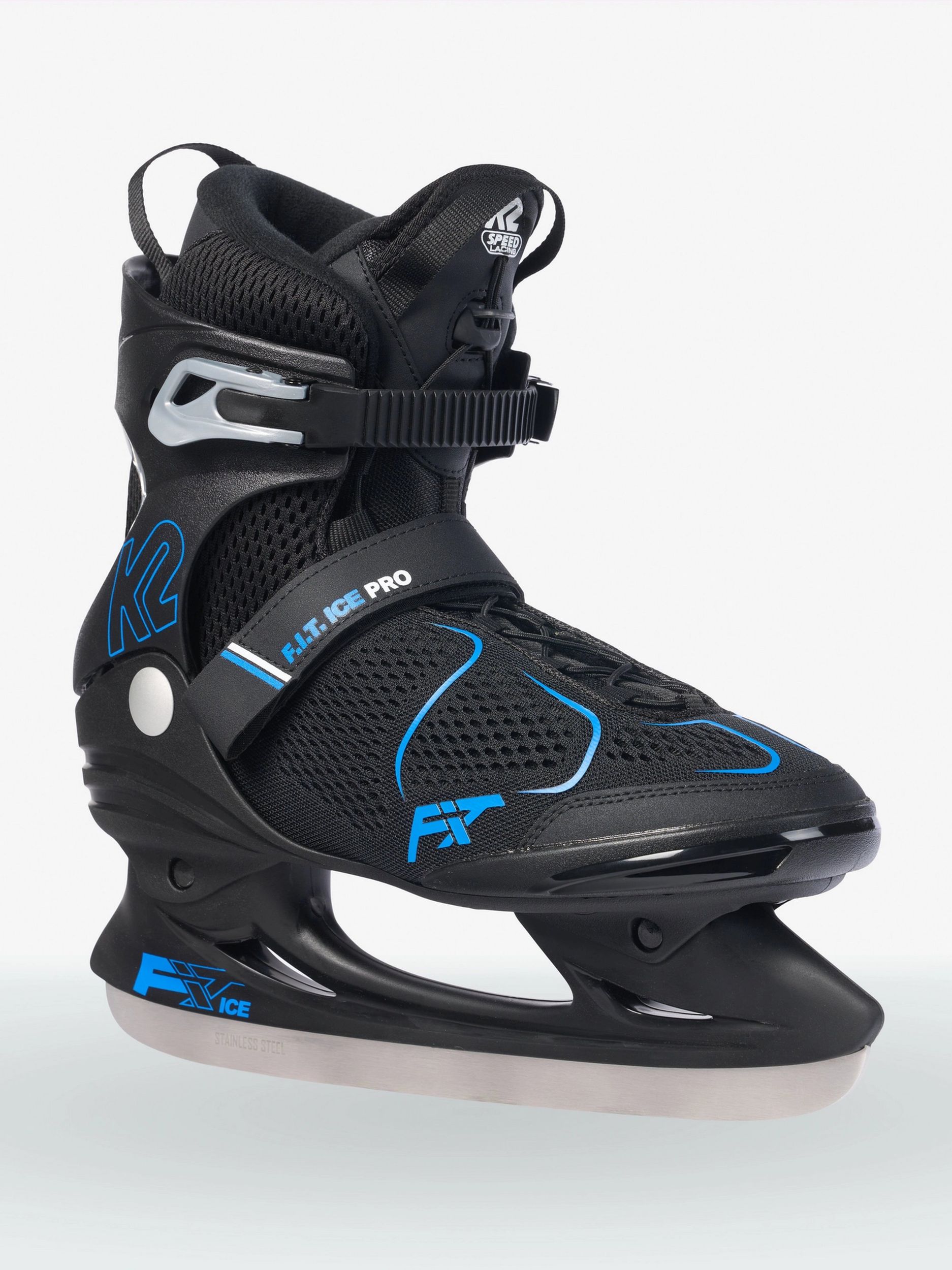 Image of K2 Men's F.i.t. Ice Pro Speed-Lace Water-Repellent Ice Skates with Hockey Blades