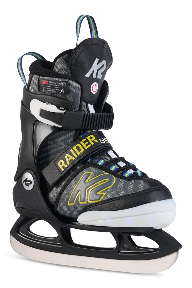 K2 Kid's Raider Beam Adjustable Light-up Ice Skates With Hockey Blades