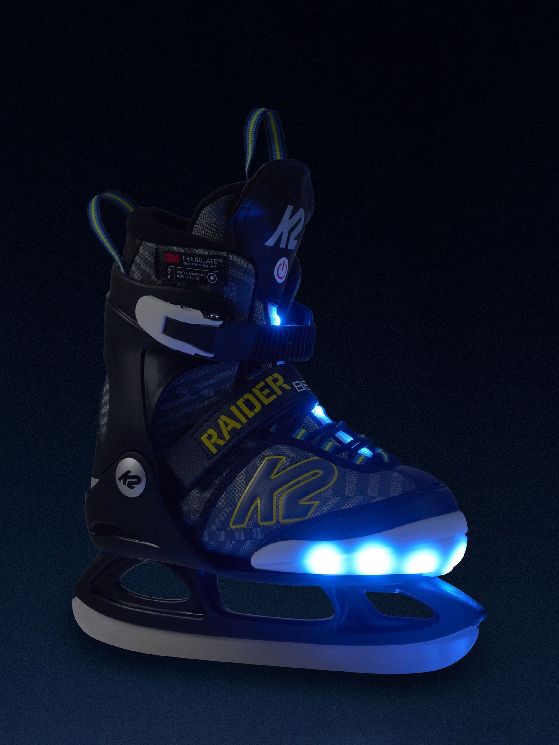 K2 Kid's Raider Beam Adjustable Light-Up Speed-Lace Ice Skates With ...