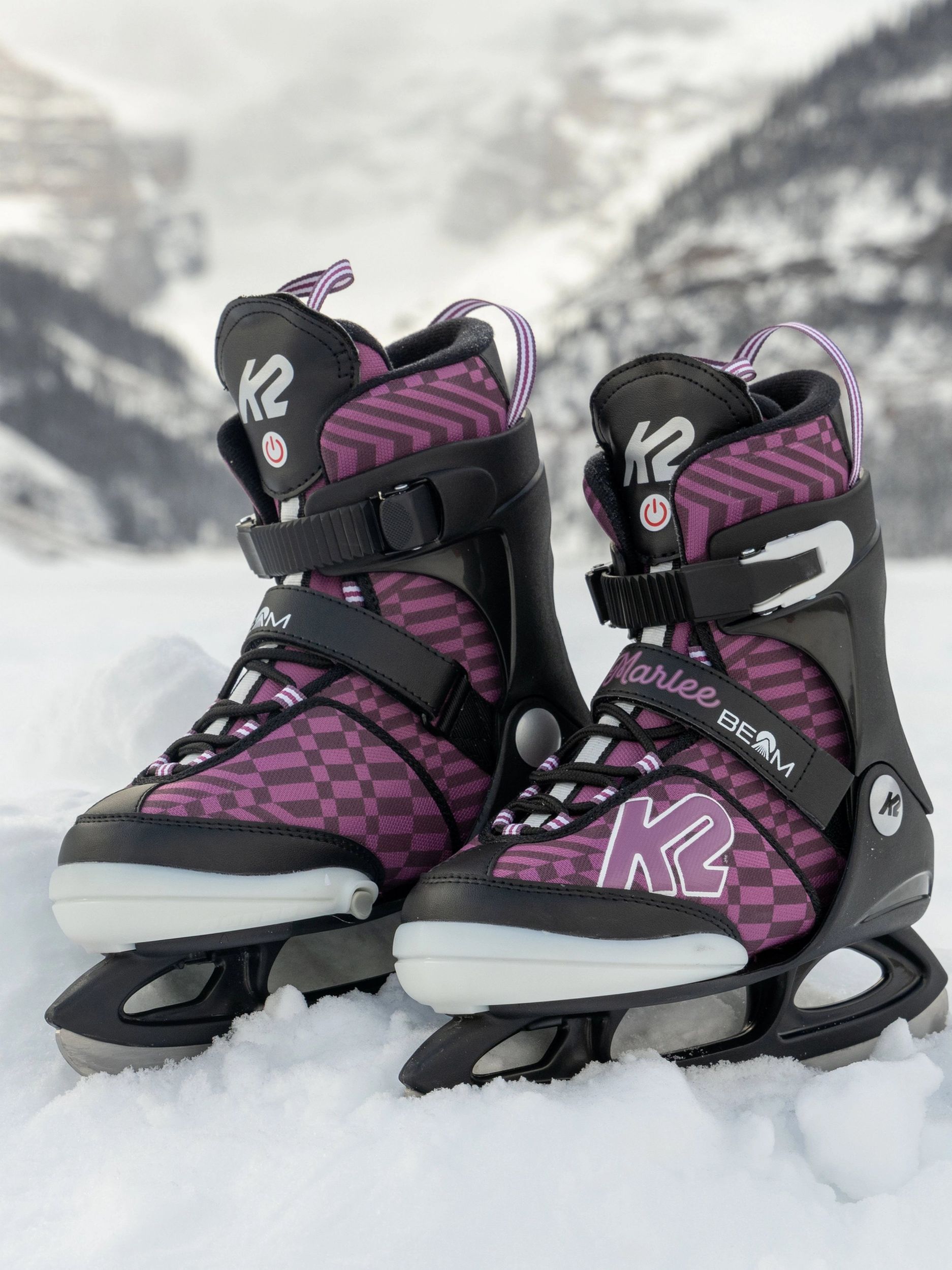 K2 Kid's Marlee Beam Adjustable Light-up Ice Skates With Hockey Blades