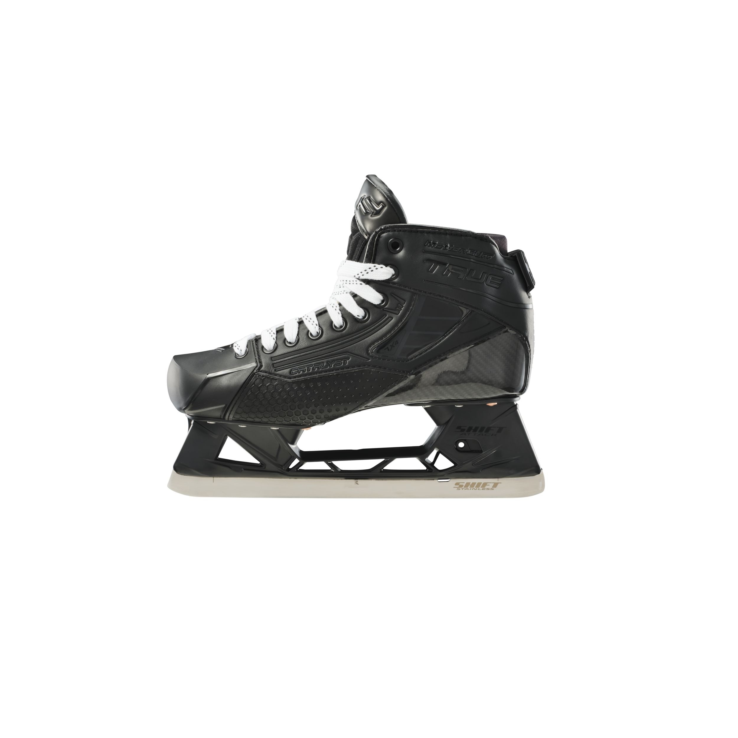 TRUE Catalyst 7x4 Blackout Intermediate Goalie Skates