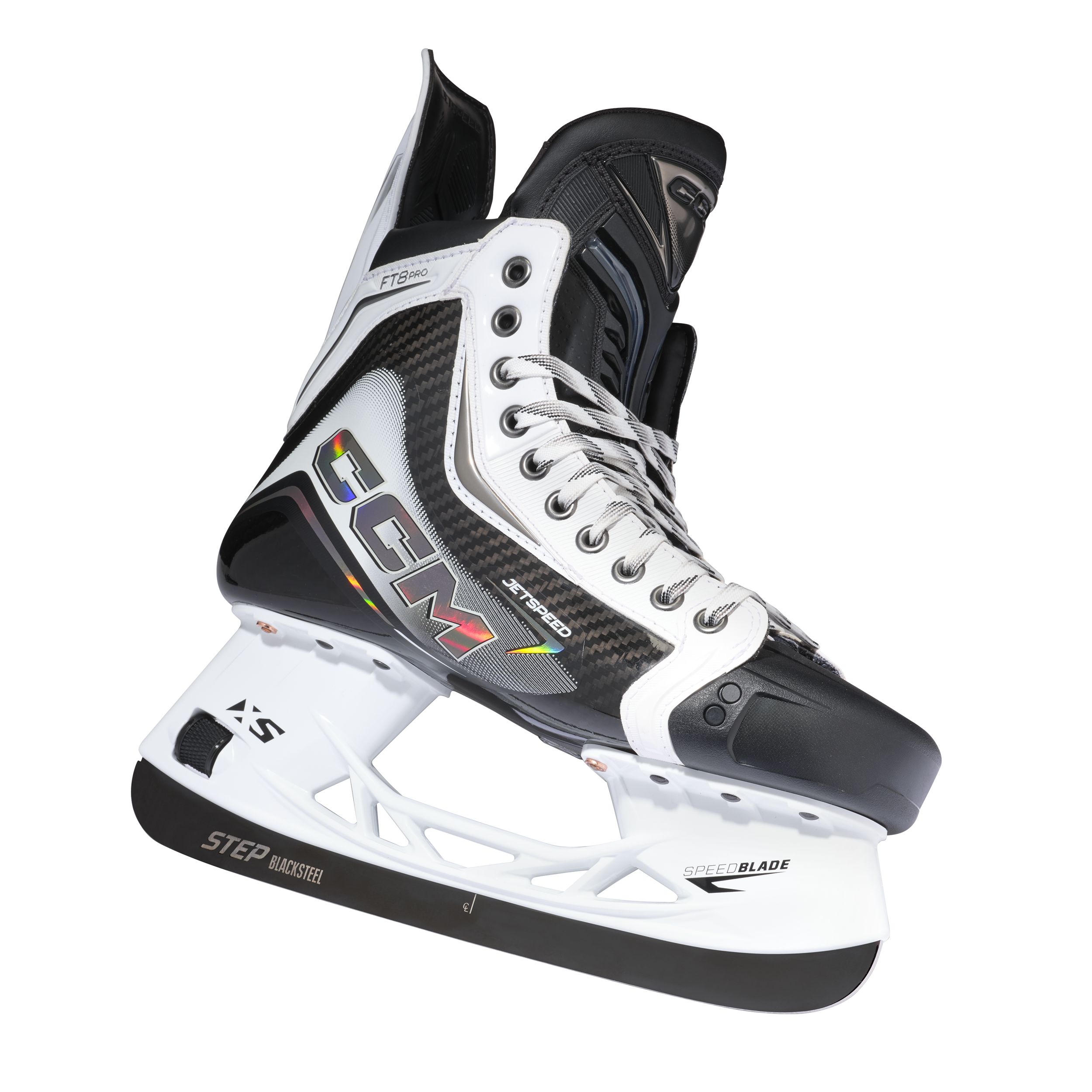 CCM JetSpeed FT8 Pro Intermediate White Hockey Skates