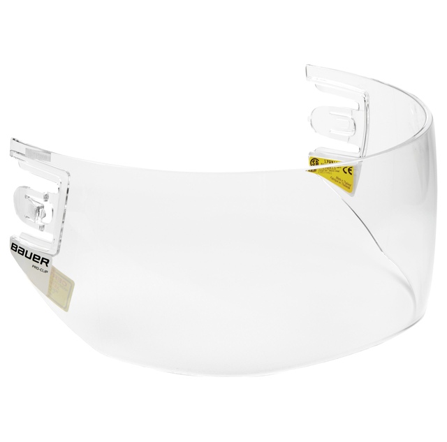 Bauer Pro-Clip Wave Clear Visor Front_Three_Fourths_Angled_Right