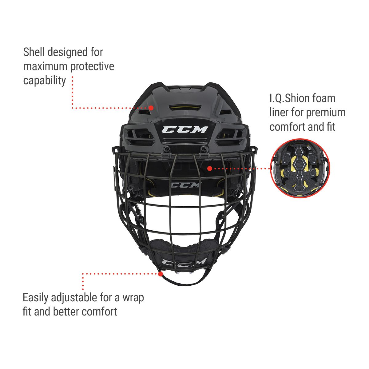 CCM Tacks 310 Combo Senior Hockey Helmet