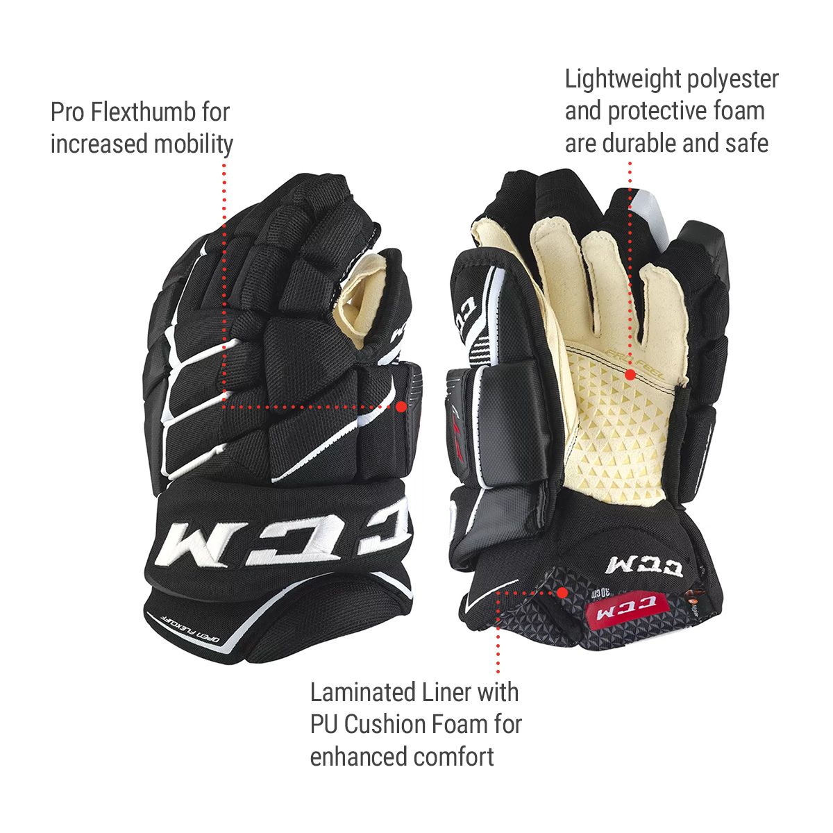 CCM Jetspeed FT1 Senior Hockey Gloves