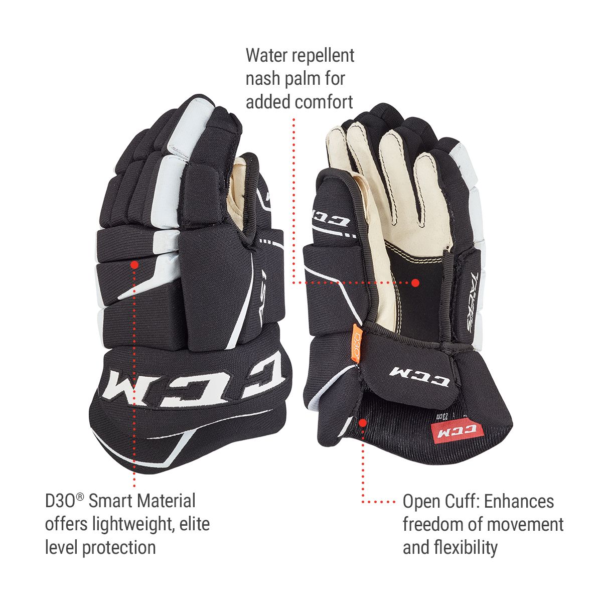 CCM Super Tacks AS1 Youth Hockey Gloves