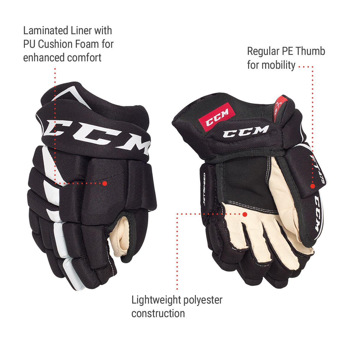 CCM Jetspeed FT475 Junior Hockey Gloves