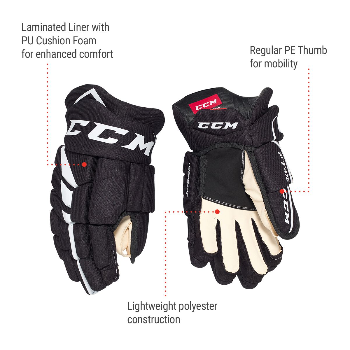 CCM Jetspeed FT475 Senior Hockey Gloves