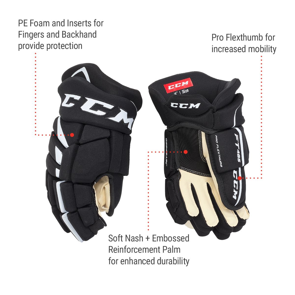 CCM Jetspeed FT485 Junior Hockey Gloves