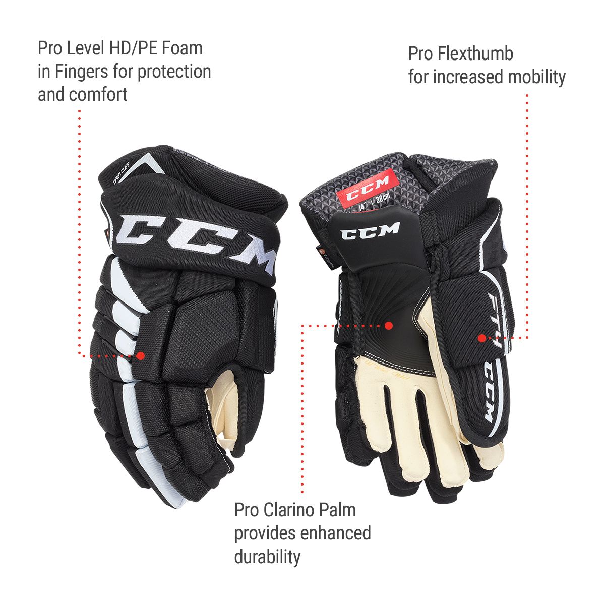 CCM Jetspeed FT4 Junior Hockey Gloves