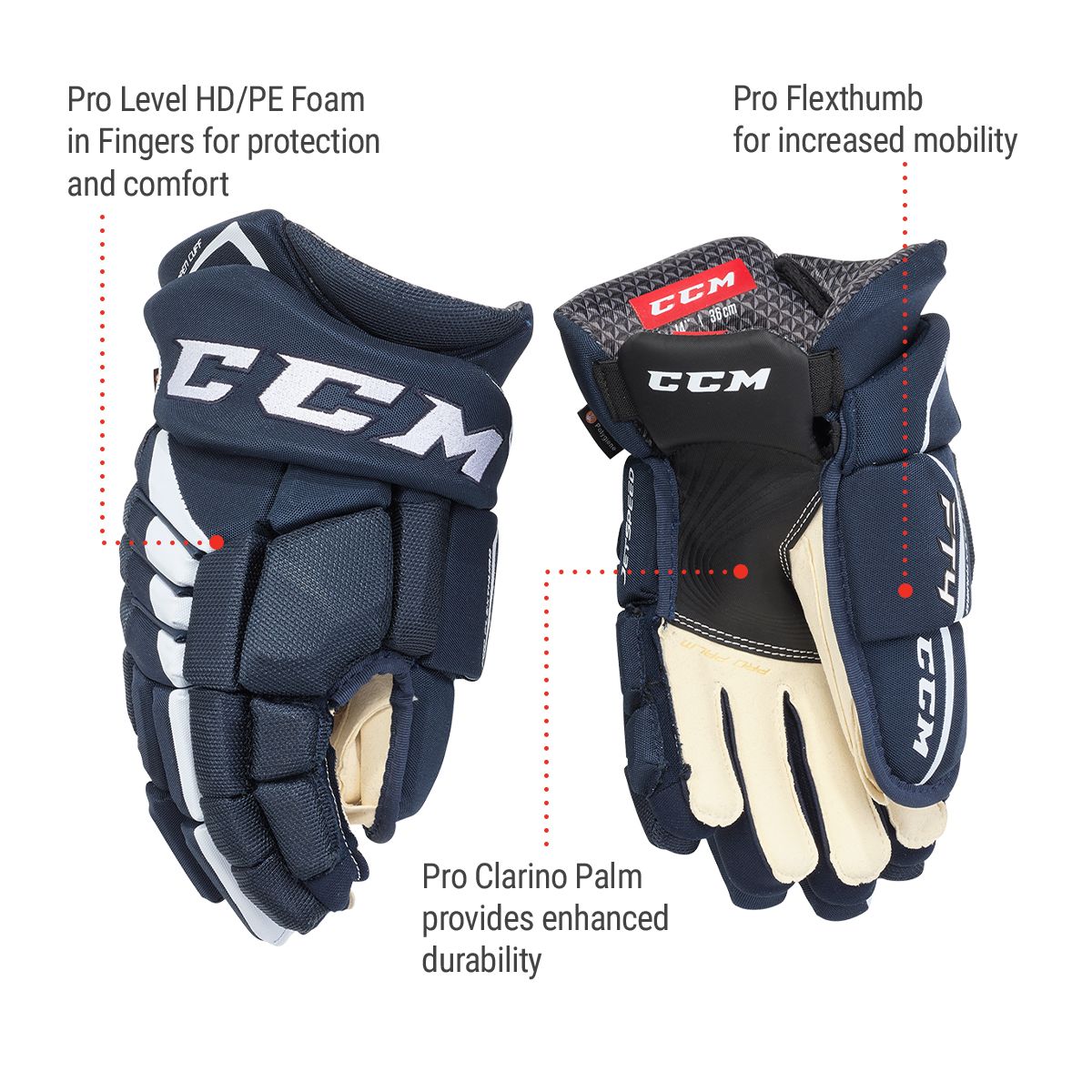 CCM Jetspeed FT4 Senior Hockey Gloves