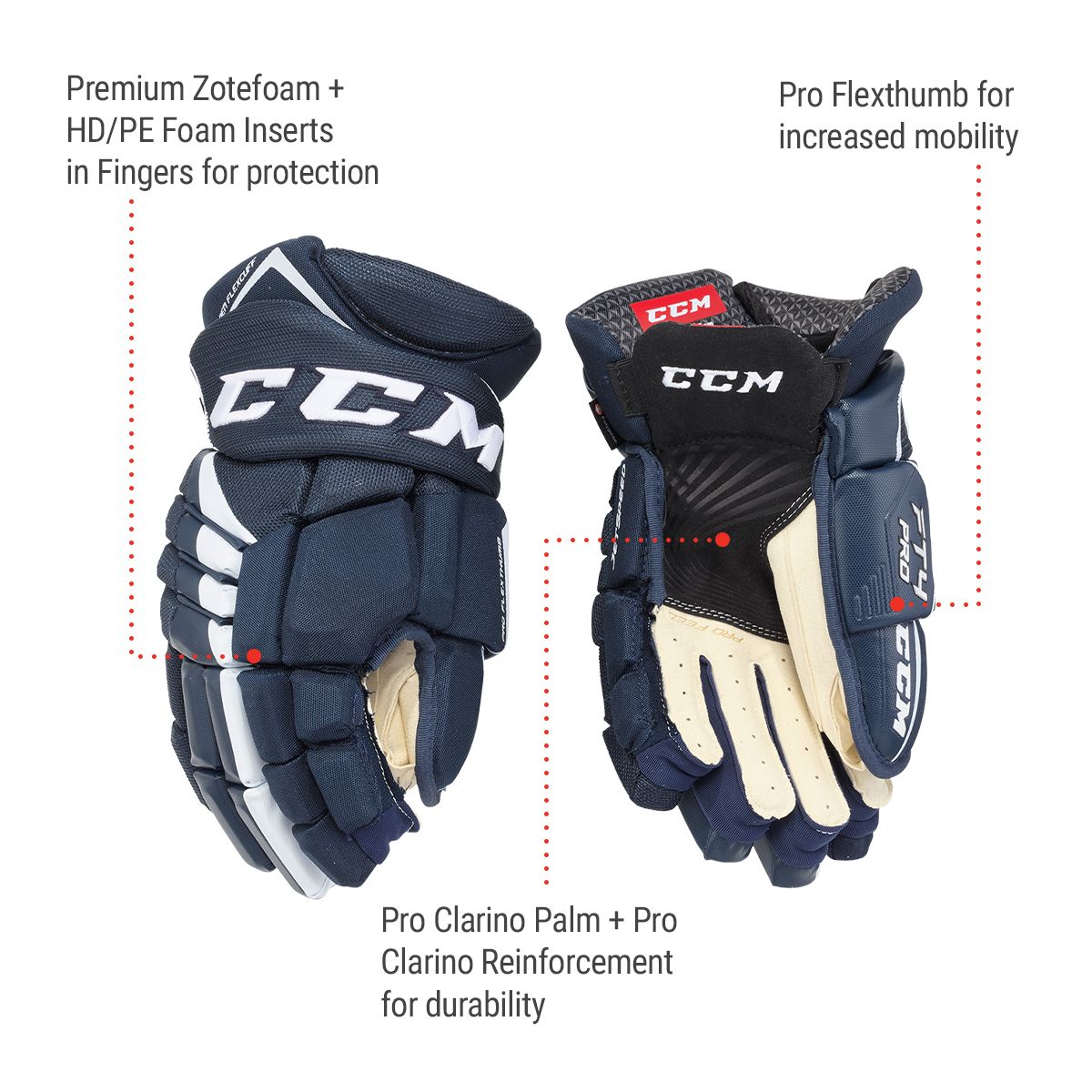 CCM Jetspeed FT4 Pro Junior Hockey Gloves