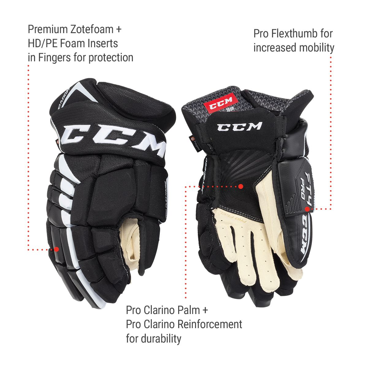 CCM Jetspeed FT4 Pro Senior Hockey Gloves