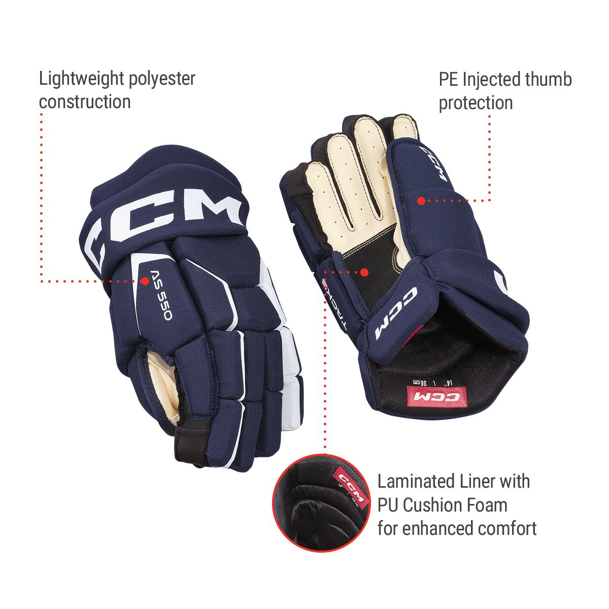 CCM Tacks AS550 Senior Hockey Gloves