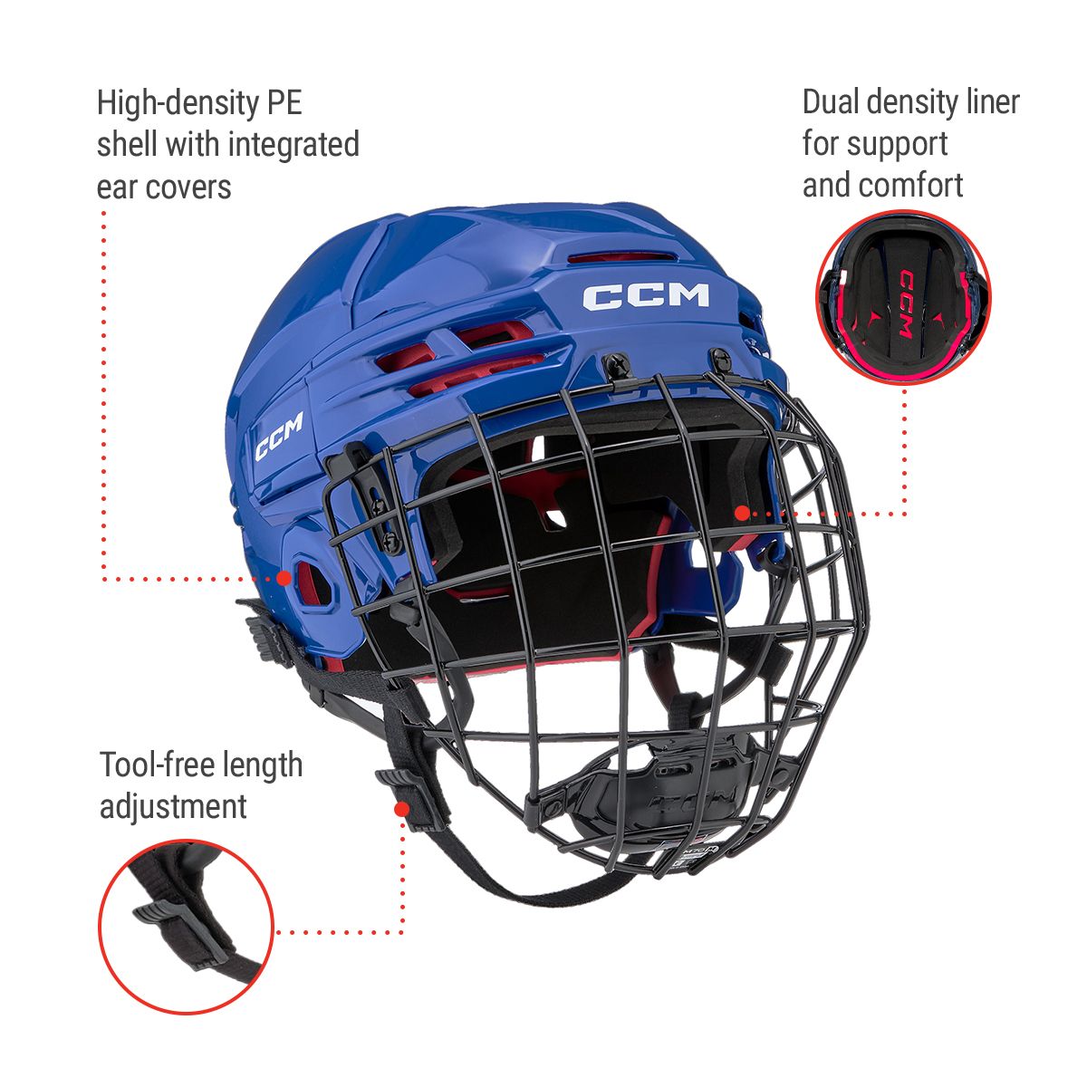 CCM Tacks 70 Combo Senior Hockey Helmet