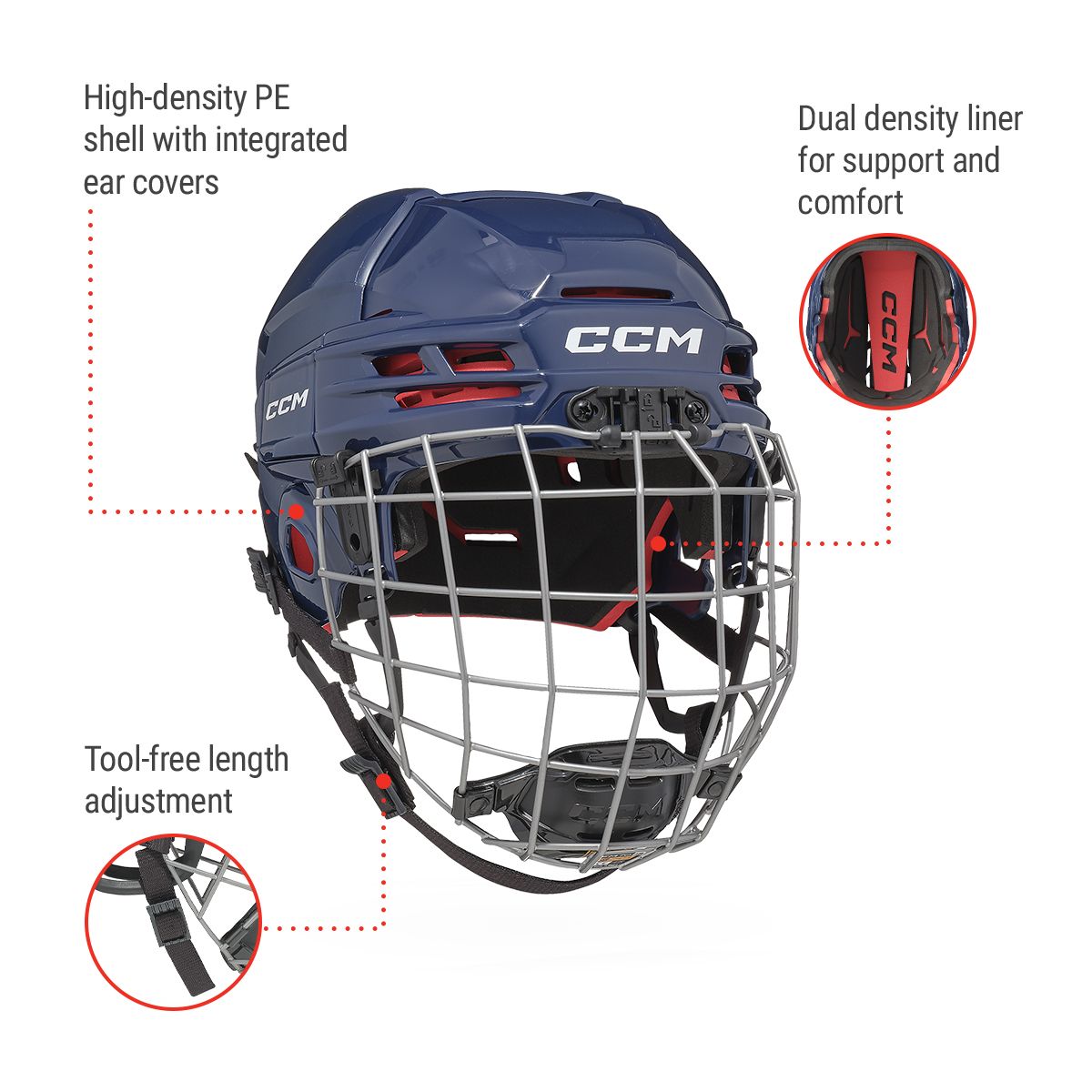 CCM Tacks 70 Combo Youth Hockey Helmet
