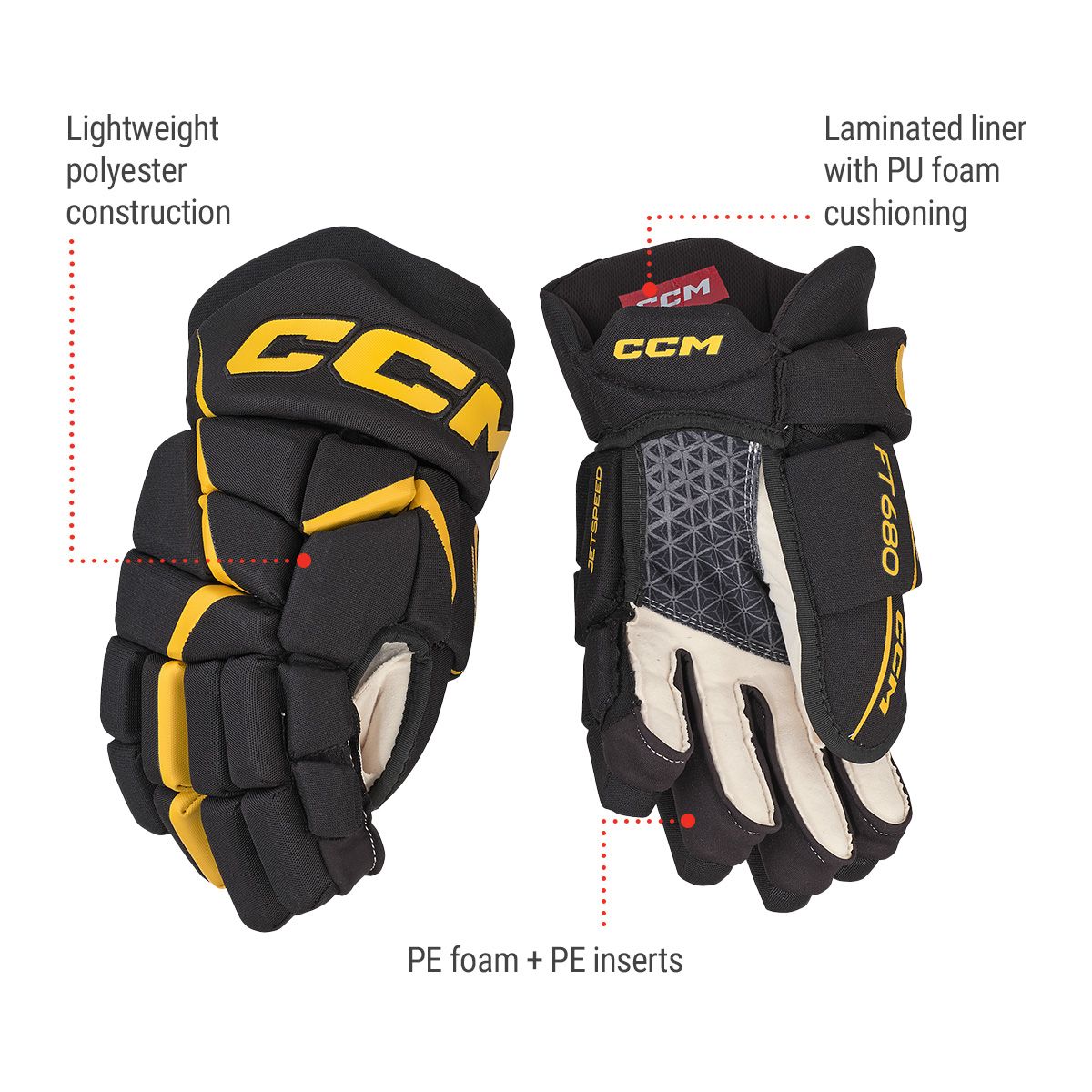 CCM JetSpeed 680 Junior Hockey Gloves
