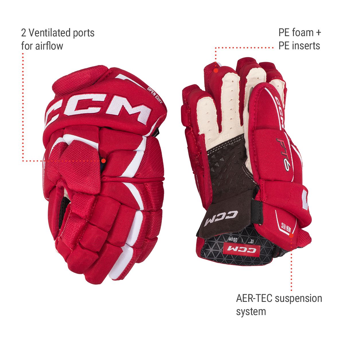 CCM JetSpeed FT6 Junior Hockey Gloves
