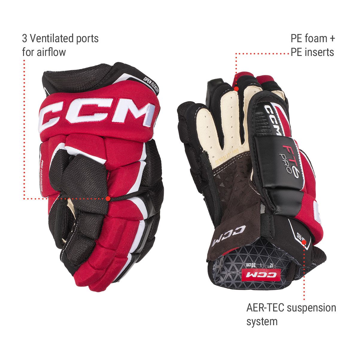 CCM JetSpeed FT6 Pro Junior Hockey Gloves