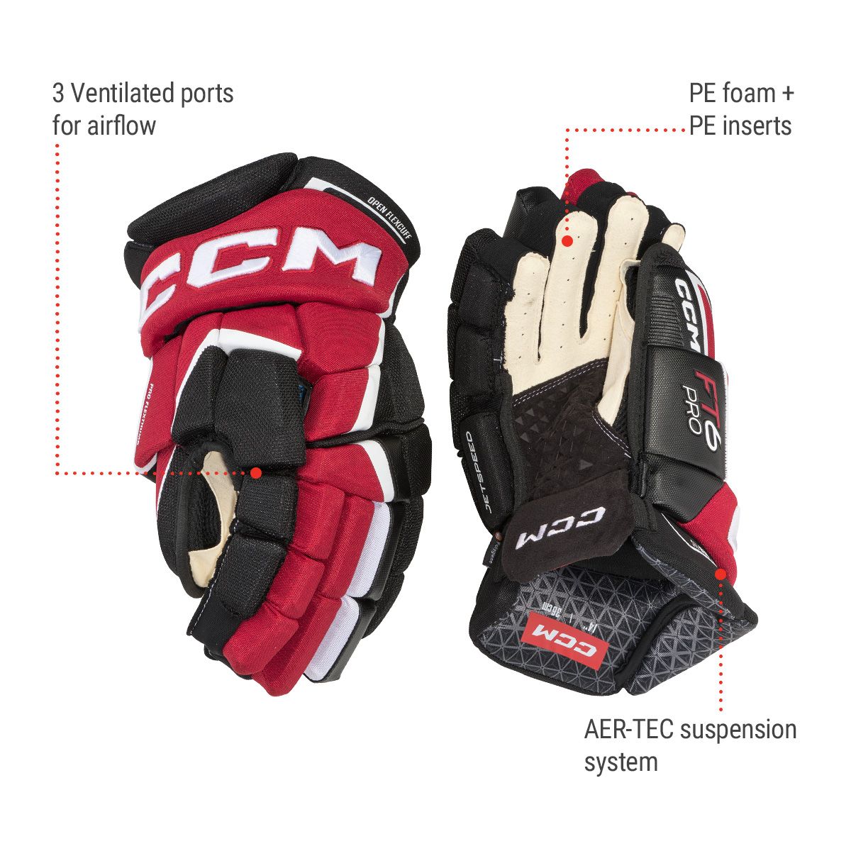 CCM JetSpeed FT6 Pro Senior Hockey Gloves