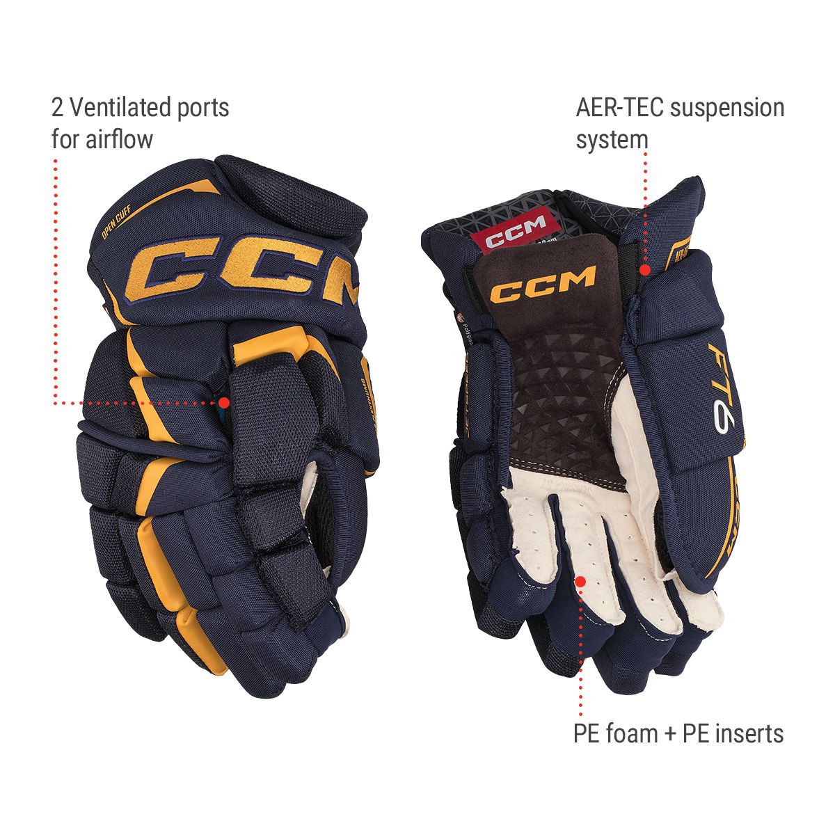 CCM JetSpeed FT6 Senior Hockey Gloves