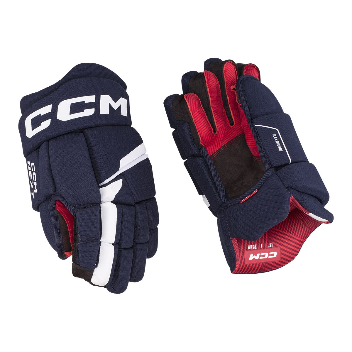 14" CCM Hockey Gloves 492 Tacks White Black Large